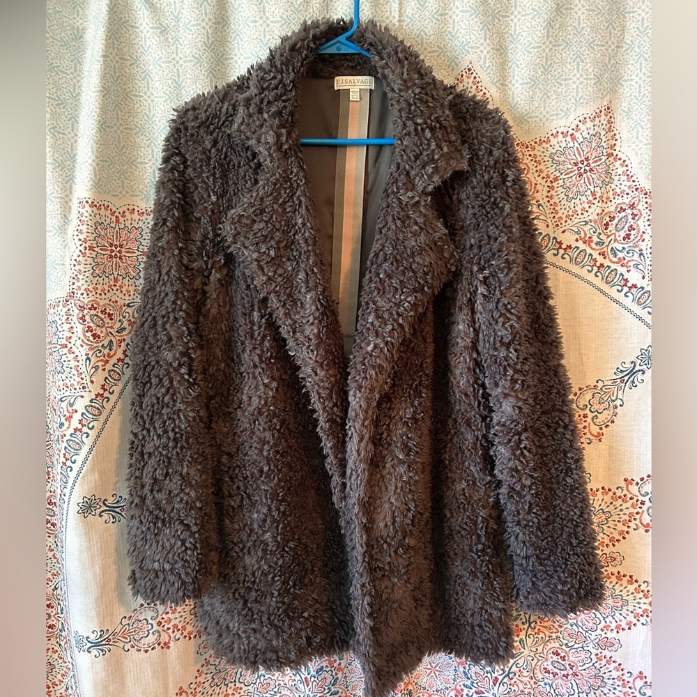 P J Salvage faux furry jacket